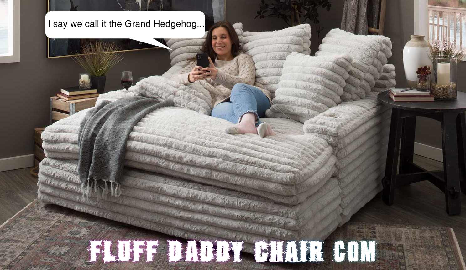 Franklin Grand Dove Chaise Lounge Act - Fluff Daddy Chair